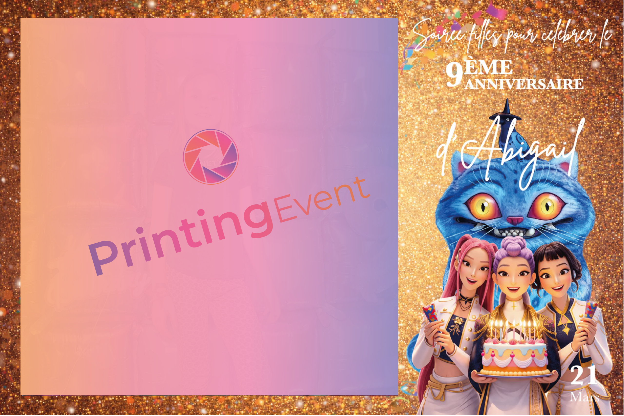 Template anniversaire enfant 10x15 PrintingEvent